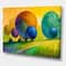 Designart - Colourful Ornamental Trees III - Modern Canvas Wall Art Print